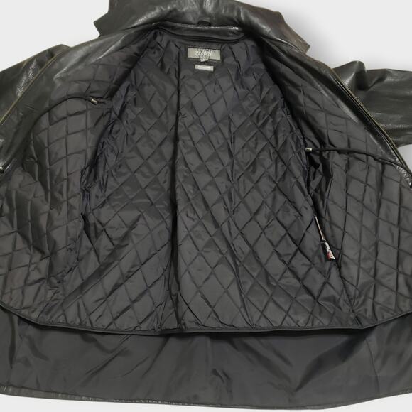 Vtg 80s Wilsons Leather Thinsulate Insulated Quilt Lined Hooded Coat Black Sz L - Picture 6 of 16